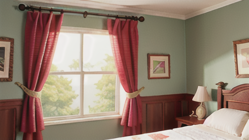 ボックスレールとカーテンのコーディネート