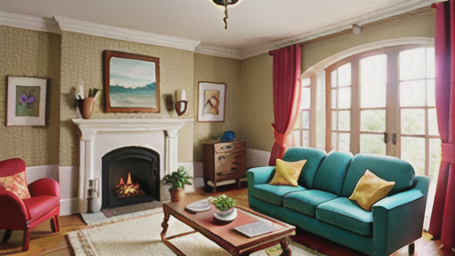 同調プリント壁紙を取り入れたインテリア事例