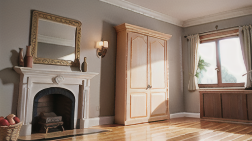 スイングレールを使用したスタイリッシュなインテリア