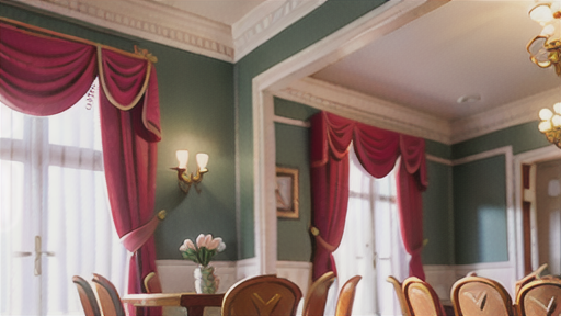 インテリアにおける絞り上げどん帳/オペラ幕