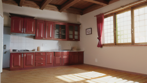 吹き抜け格子戸：ガラスを嵌めない開放的な仕切り