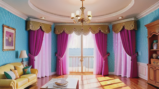 ウェーブスタイルを取り入れたカーテンのコーディネート