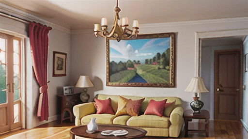 リビングルームのツイード活用